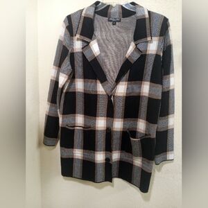 Absolutely Famous Black and Tan Plaid Blazer